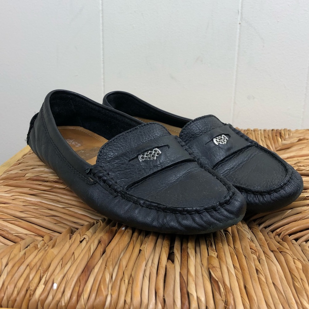 Coach Nicola Black Leather Loafer Sz 7.5
